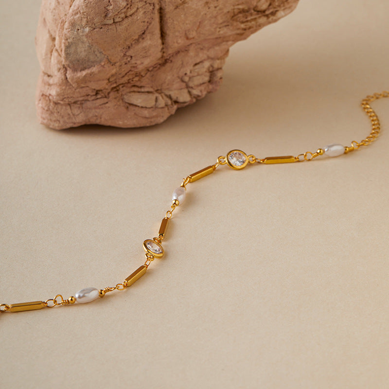 Copper Plating 18K Retaining Inlaid Zircon Bracelet