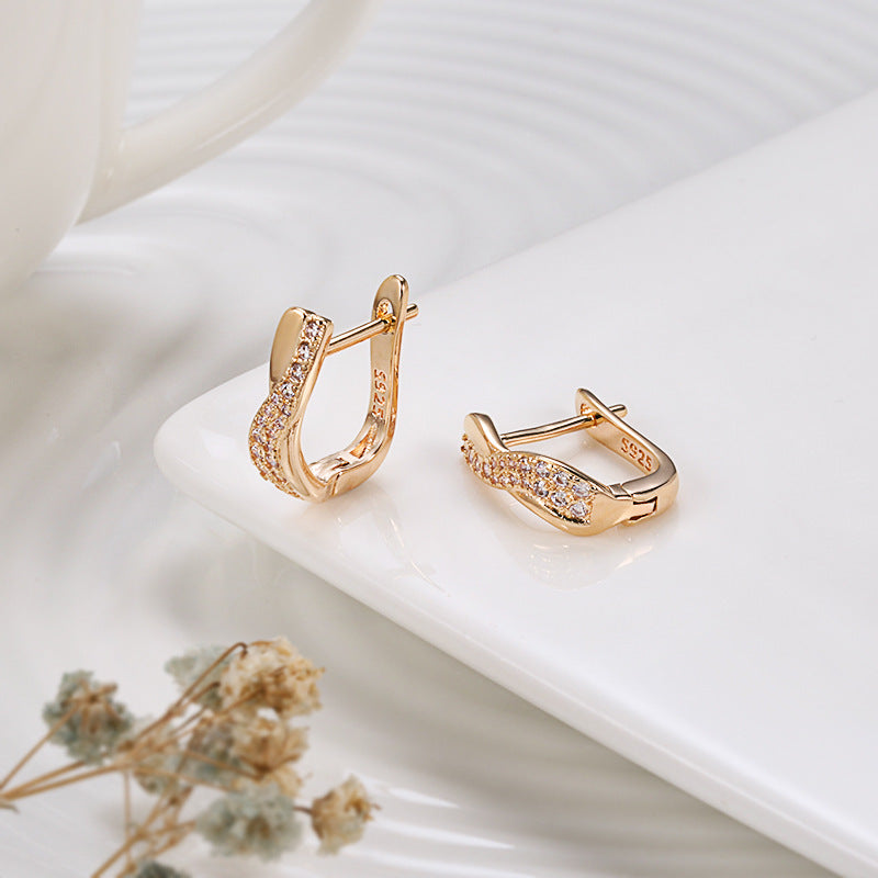 Popular Fine Zircon-embedded Earrings Women