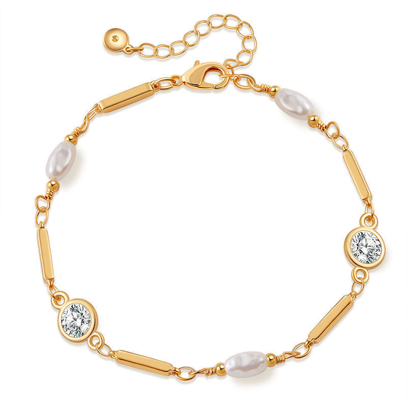 Copper Plating 18K  Retaining Inlaid Zircon Bracelet